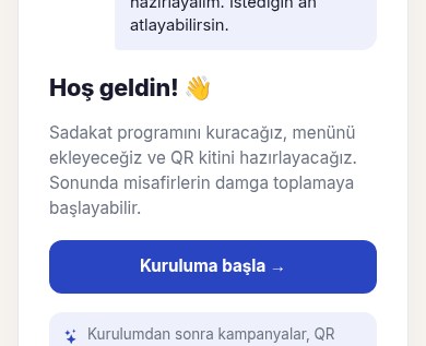 Kurulum sihirbazı: Hoş geldin adımı