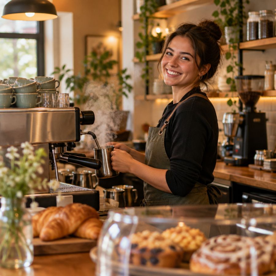 Barista espresso hazırlıyor