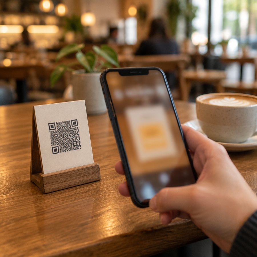Misafir QR kodu okutuyor